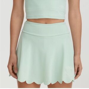 Marysia Sport Mint Green Scalloped Mini Skirt with built-in shorts